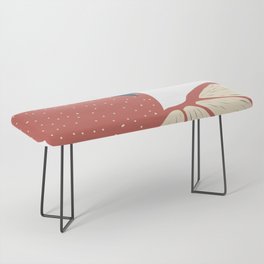 Retro vintage strawberry & orange Shapes Design 04, Modern Art V2 Bench