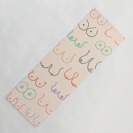 Pastel Boobs Drawing Yoga Mat