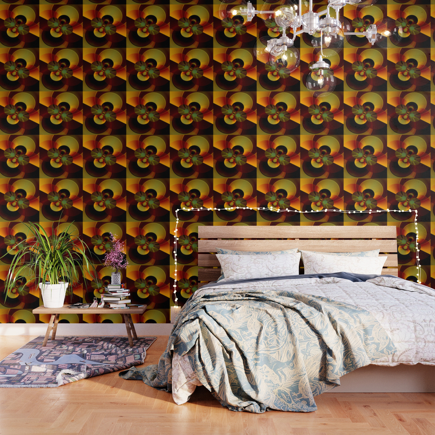 Brown And Gold Circles Geometric Abstract Wallpaper By Tjustleft Society6