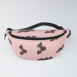 Bat Pattern for Halloween on Pink Background Fanny Pack
