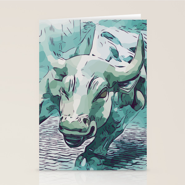 Bull Stock Exchange Bull Market Shares Shareholder Abstract Art Gift Stationery Cards By Abstractarts Society6