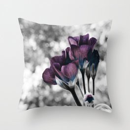 Pop of Color Flowers Muted Eggplant Teal Throw Pillow