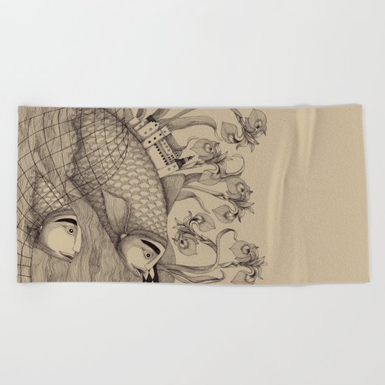 The Golden Fish (1) Beach Towel