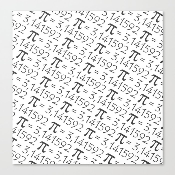 The Pi symbol mathematical constant irrational number, greek letter, pattern background center Canvas Print