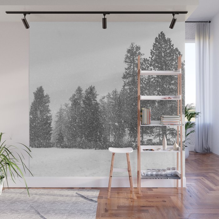 Snow Days Snowy Tree Black And White Winter Landscape