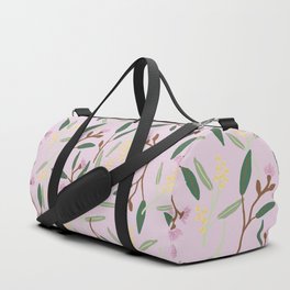 Wattle and gum blossoms pink Duffle Bag