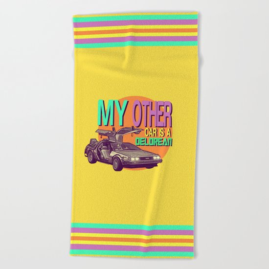 My Other Car Is A Delorean | Time Machine Beach Towel