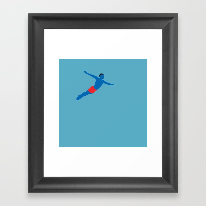 Flying man Framed Art Print