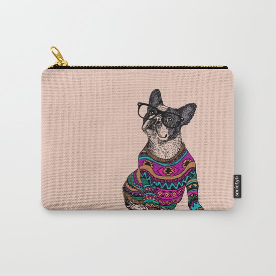 hipster frenchie Carry-All Pouch