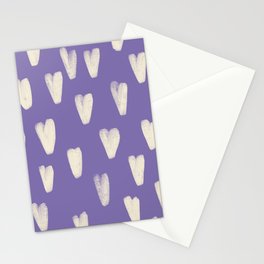Hand-Drawn Hearts on Very Peri Purple  Stationery Card