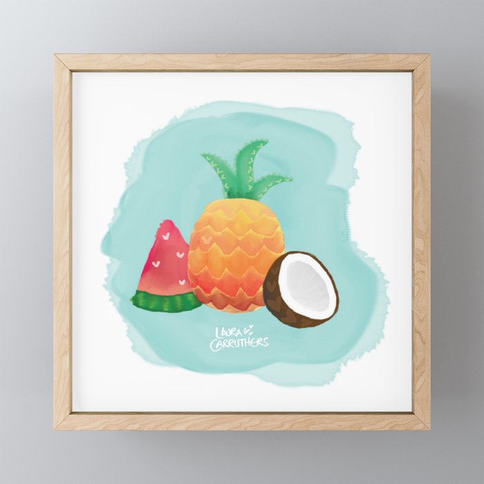 Tropical Fruit Watercolour Framed Mini Art Print