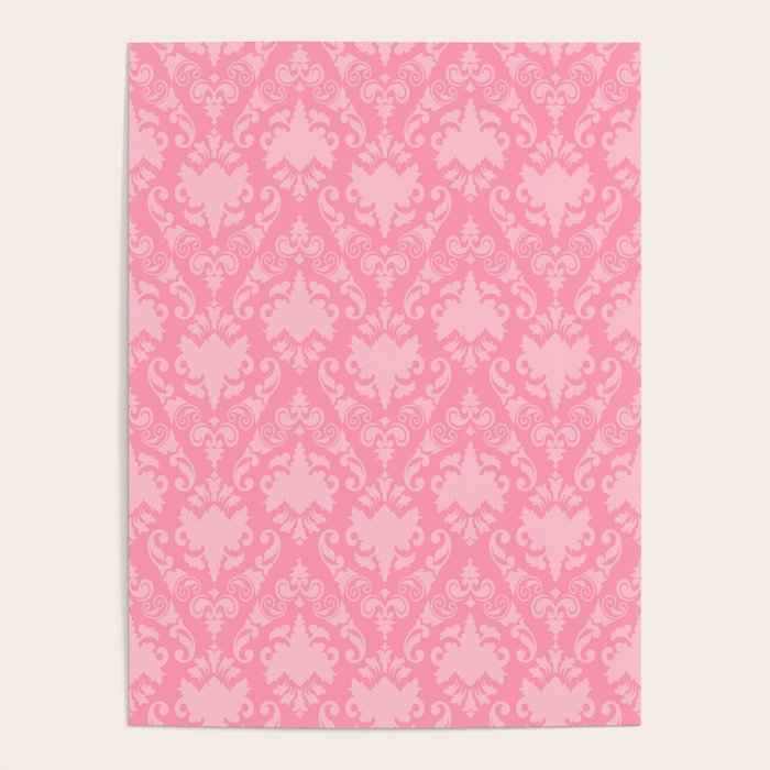 Light Pink Damask Poster by Color Obsession Society6