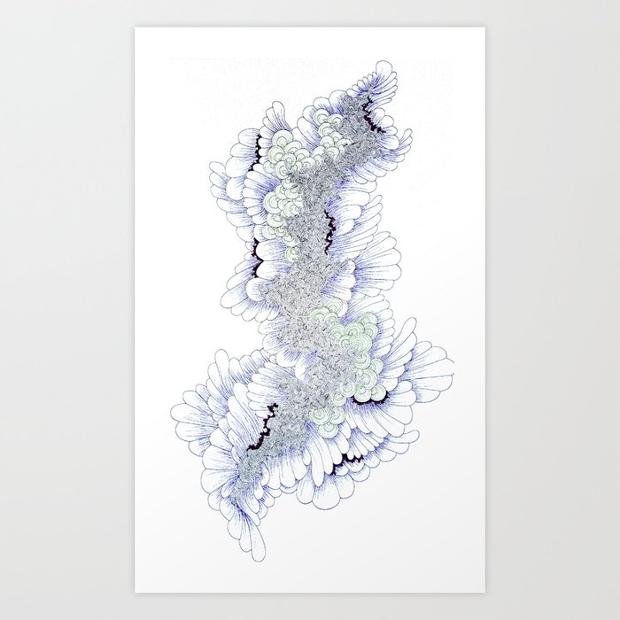 Abstract Detailed Feather Ink Drawing Art Print By Lisska Society6