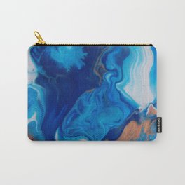 Fluid Nature - Blue Smoke - ABstract Acylic Pour Art Carry-All Pouch | Genie, Blue, Navy, Painting, Pattern, Wispy, Marbled, Acrylicpour, Majzlik, Vapour 