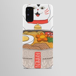 Liter of Ramen. Japanese soup and Manekineko cat. Android Case