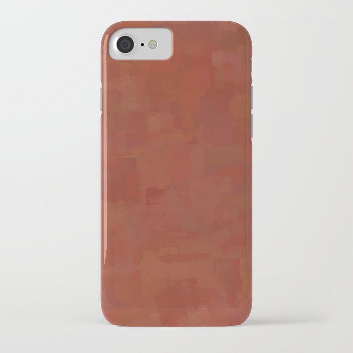 Hand-painted Abstract Textured Painting in Copper Clay Color, Paint Texture, Trendy Earthy Mud Print iPhone Case