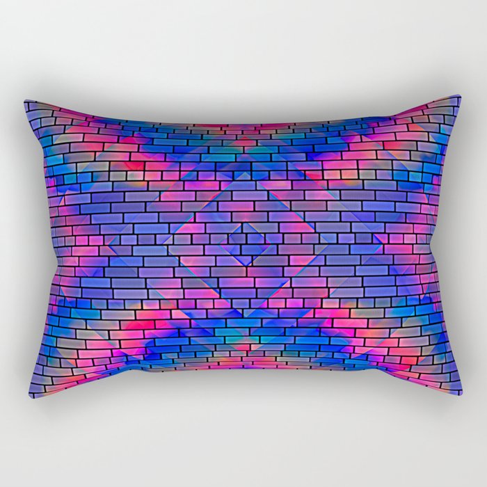 Red violet blue masonry  Rectangular Pillow