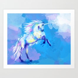 Unicorn Dream - fantasy animal painting Art Print