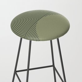Geometric Lines Design 3 in Shades of Forest Sage (Sunrise and Sunset) Bar Stool