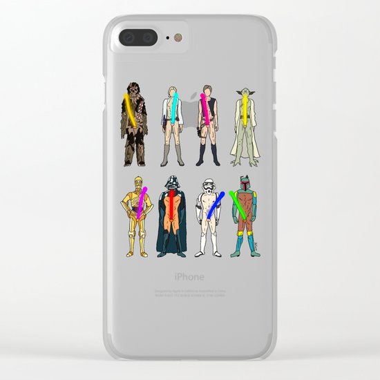 Glow in the Dark Naughty Starwars Lightsabers Clear iPhone Case