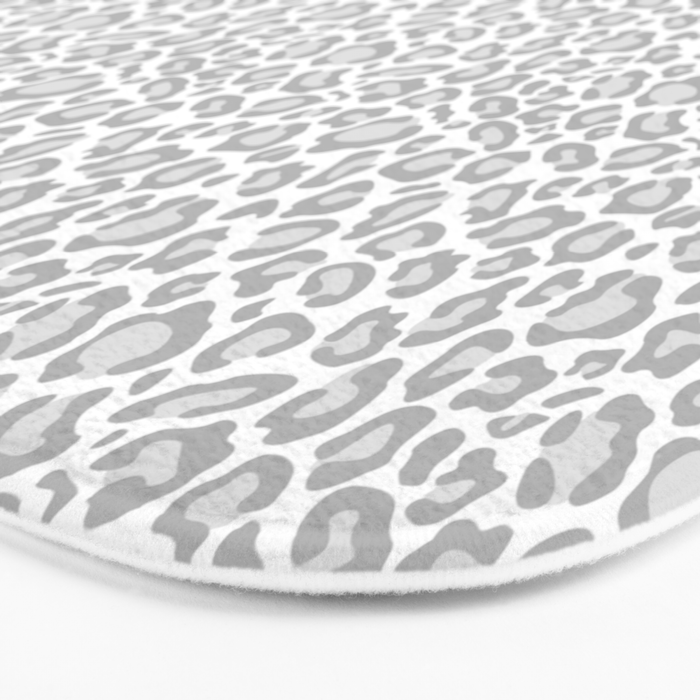 Grey Leopard Print Bath Mat By Joacreations Society6