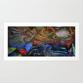 Funky Fish Party Art Print