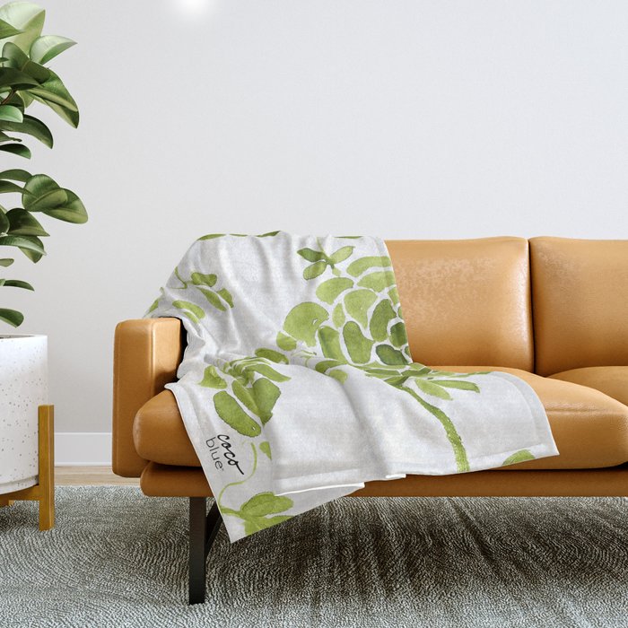 green zinnias by cocoblue Throw Blanket