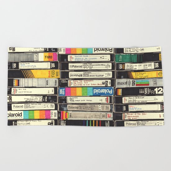 VHS Stack Beach Towel