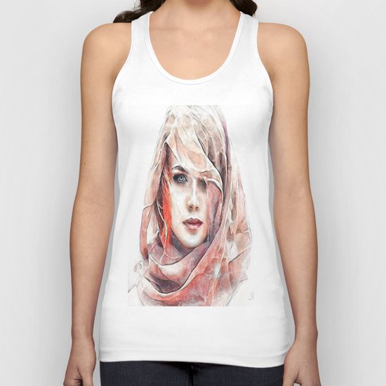 Girl under the scarf Unisex Tank Top