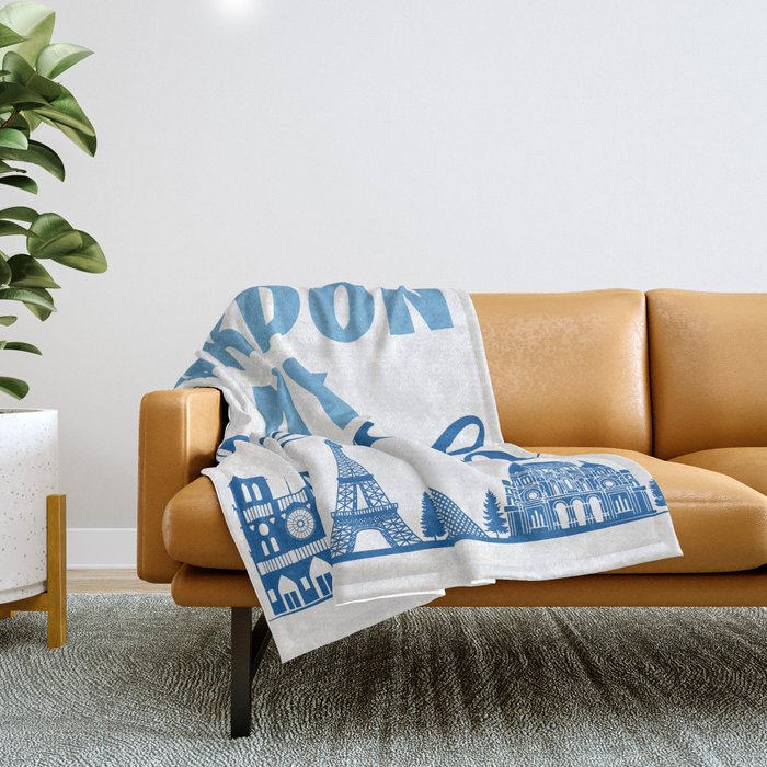 Pardon My French - Funny French Puns Throw Blanket