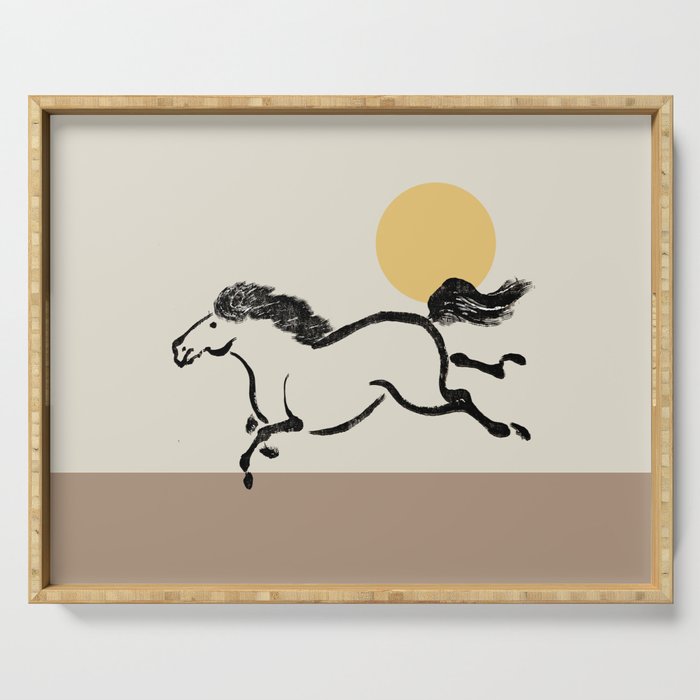 Wild Horse Simple Illustration  Serving Tray