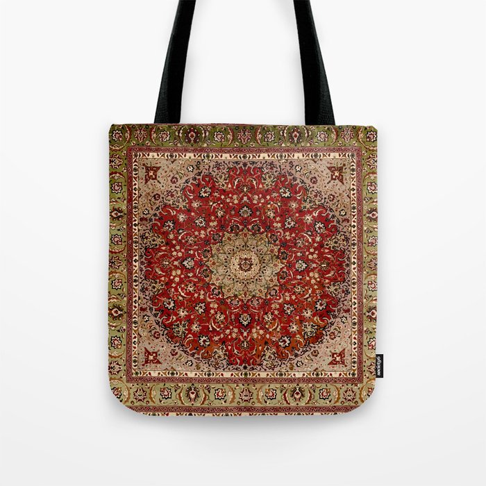 Antique Persian Vintage Rug Pattern Digital Art Tote Bag