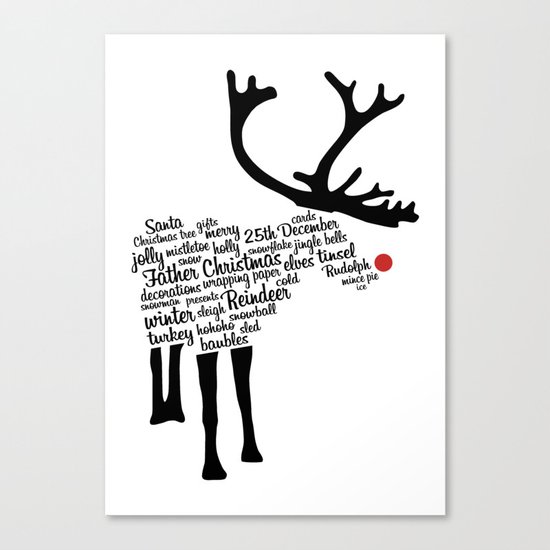 Rudolph Typography Canvas Print