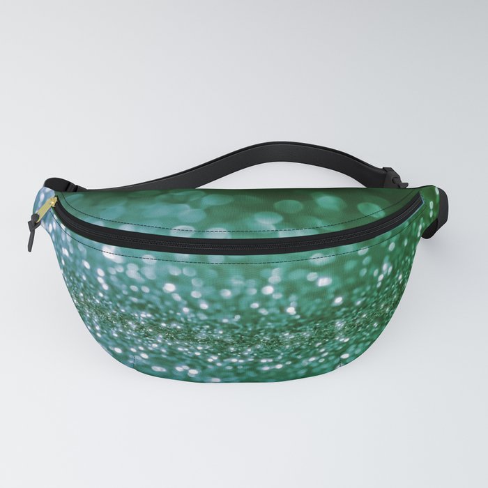 Aqua Glitter effect- Sparkling print in green and blue Fanny Pack