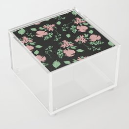 Floral Pattern with Black background Acrylic Box