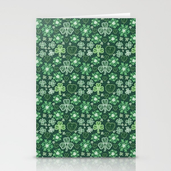 Dark Green Irish Lace Stationery Cards