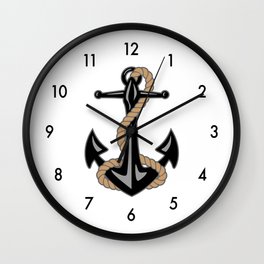 Classic Nautical Anchor and Rope Design Wall Clock