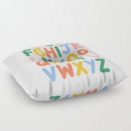 Alphabet Poster - Colorful ABC Nursery Prints Floor Pillow