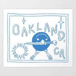 Oakland Bird with Knife Art Print