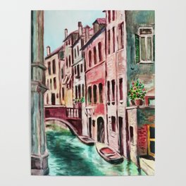 I Love Venice, Italy Romantic Oil Painting Poster