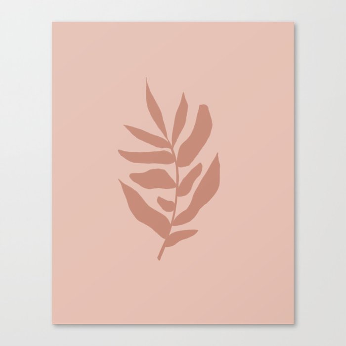 Leaf in Soft Pink Canvas Print