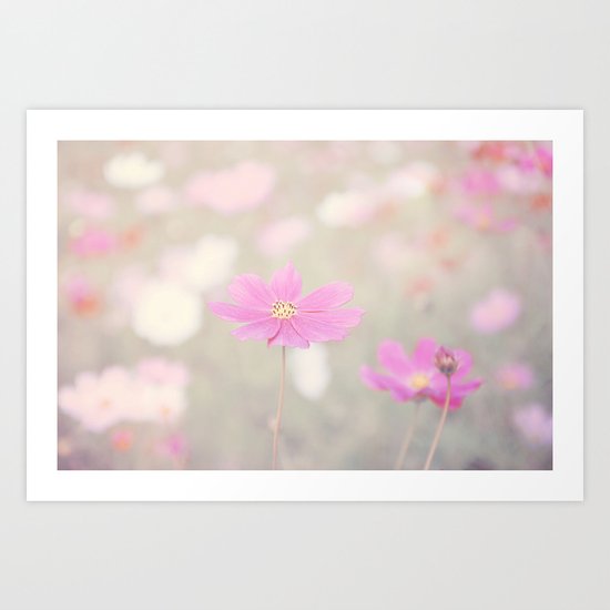 romantic flowers in soft pastel tones Art Print