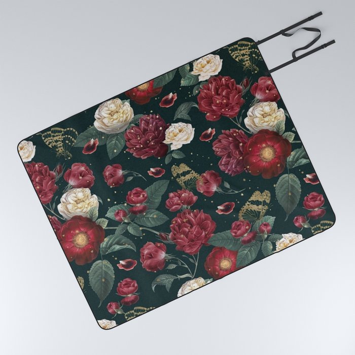 Flowers and Butterflies Picnic Blanket