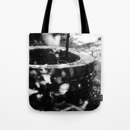 Photo of an old well at an Dutch farm in the Netherlands | Black & White Travel Photography | Fine Art Photo Print Tote Bag