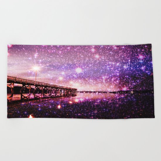 Enchanting Bridge Over Mystic Waters Beach Towel