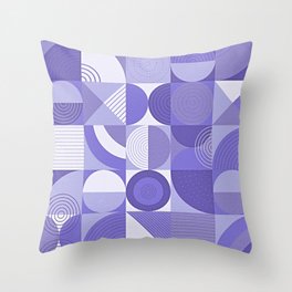 Lavender 70s Shapes Throw Pillow