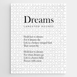 Dreams - Langston Hughes Poem - Literature - Typography 2 Jigsaw Puzzle