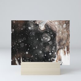 Snowy wildlife. Mini Art Print