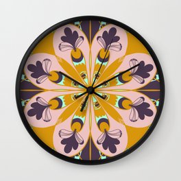 SUB-MERGE Wall Clock | Graphicdesign, Balance, Pink, Digitalart, Mustard, Yoga, Sevilla, Inspo, Procreate, Digital 