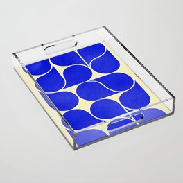 Blue mid-century shapes no8 Acrylic Tray